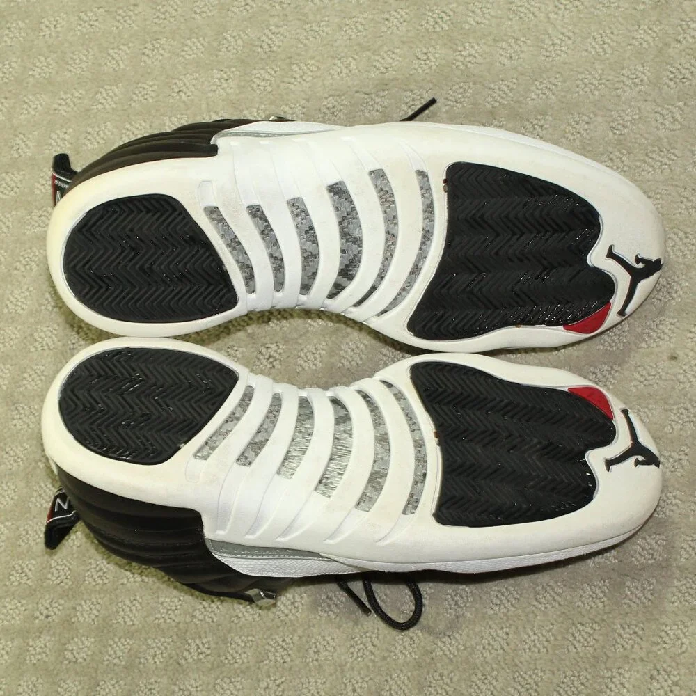 Size 12 - Air Jordan 12 Retro Low Playoffs Black/Varsity Red-White Sneakers IOB